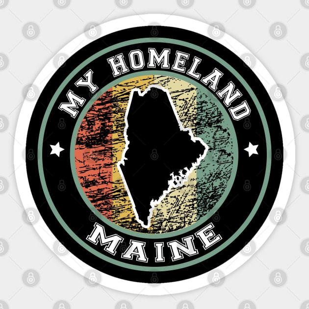 Homeland Maine state USA vintage Sticker by LiquidLine